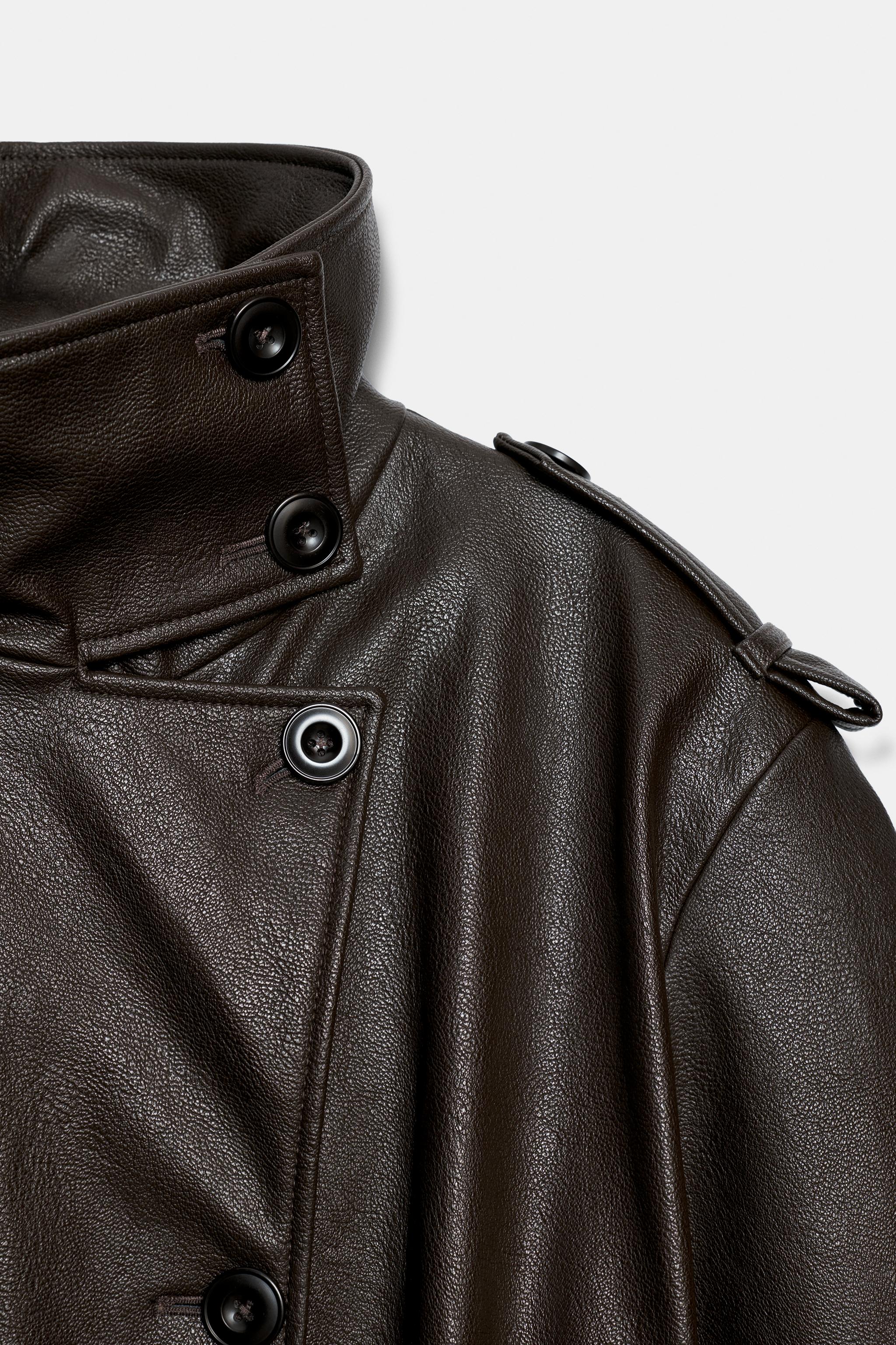 MANTEAU TRENCH LONG EN MATIÈRE SYNTHÉTIQUE