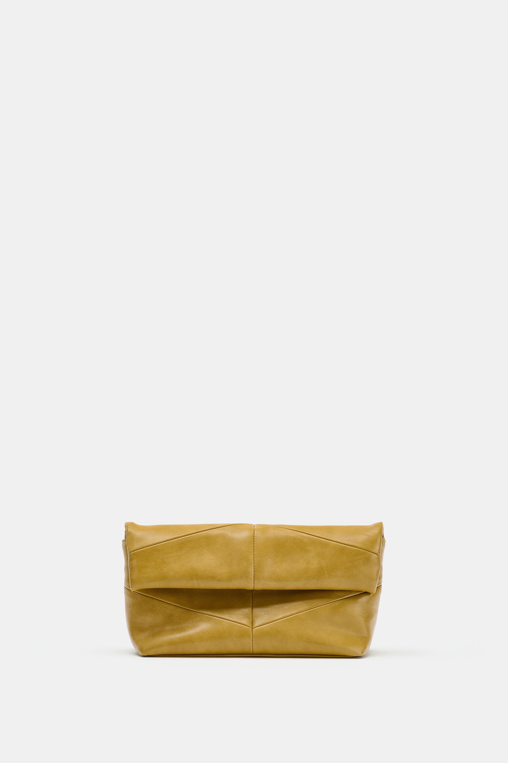 QUILTED ENVELOPE CLUTCH — Khaki Green