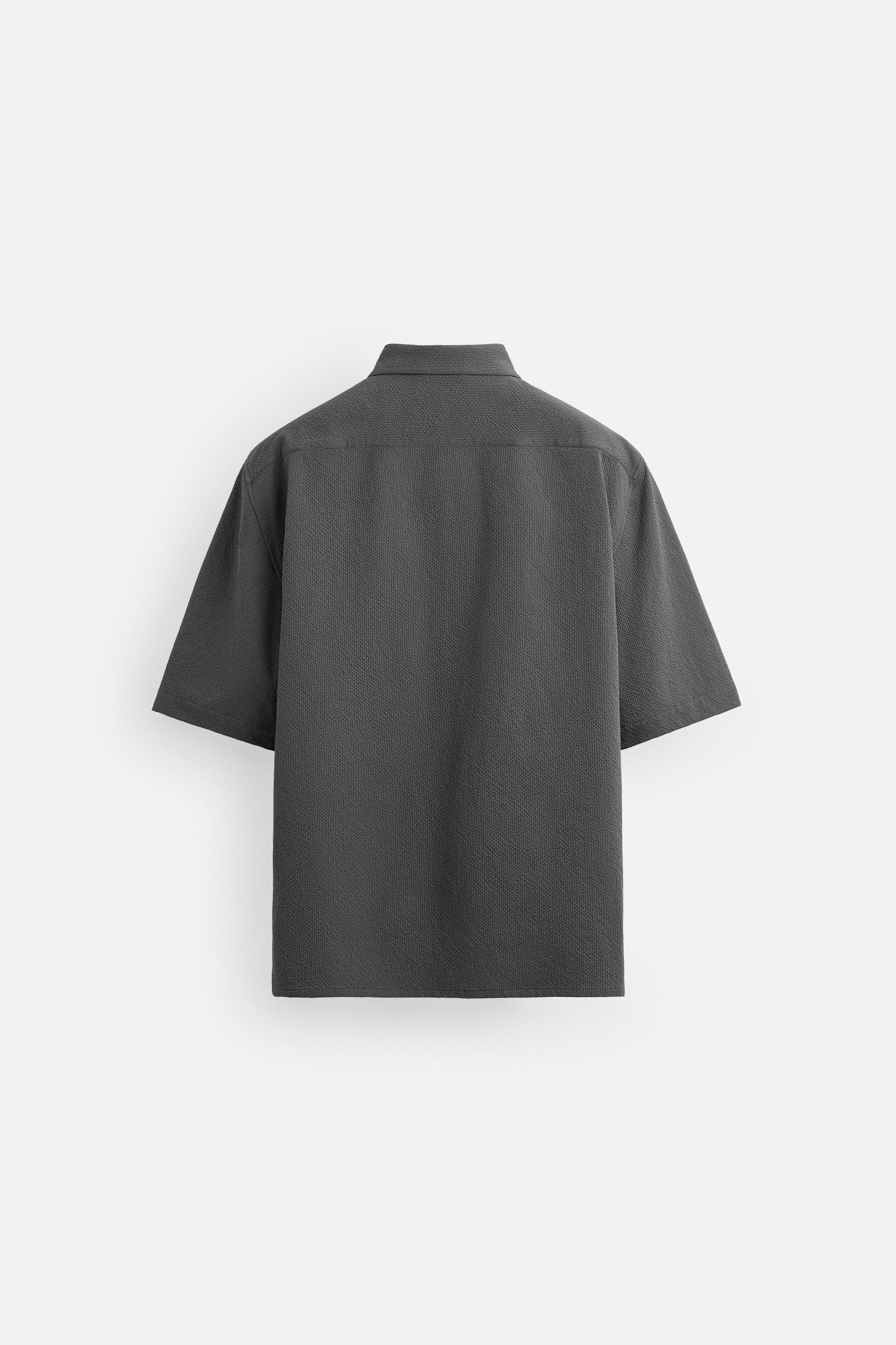 スペイン発送 ZARA リラックスフィットシアサッカーシャツ 新作 428.jpg