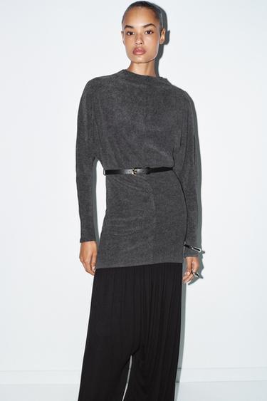 SOFT BELTED DRESS - Anthracite grey by Zara - Image 4