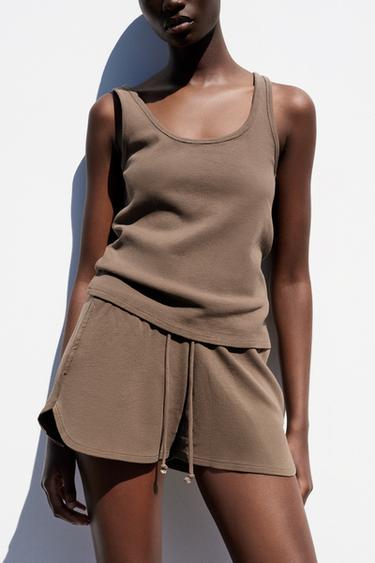TOP SANS MANCHES - Marron / Taupe de Zara - Image 2