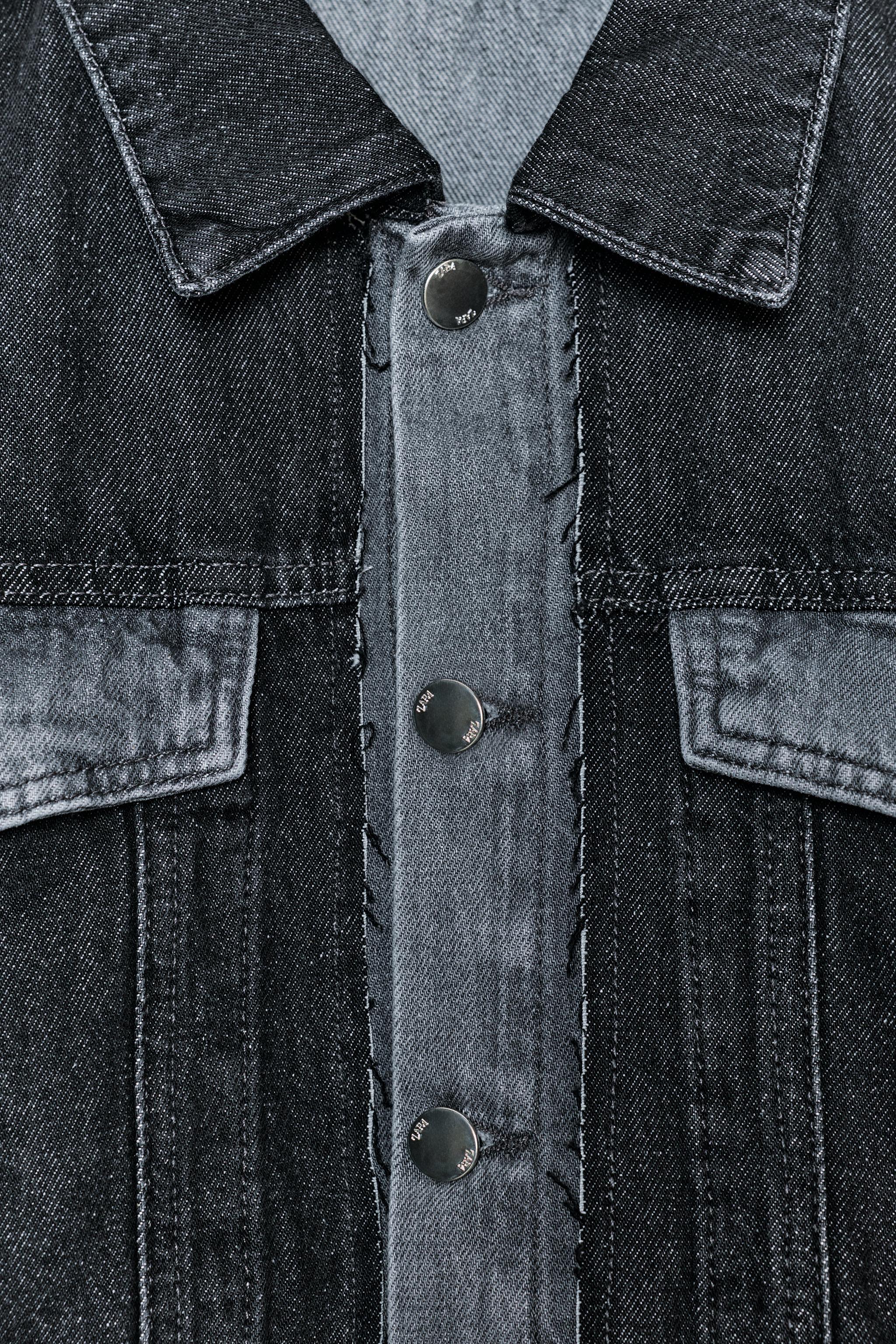 BLOUSON COURT EN DENIM Z1975 AVEC CONTRASTE