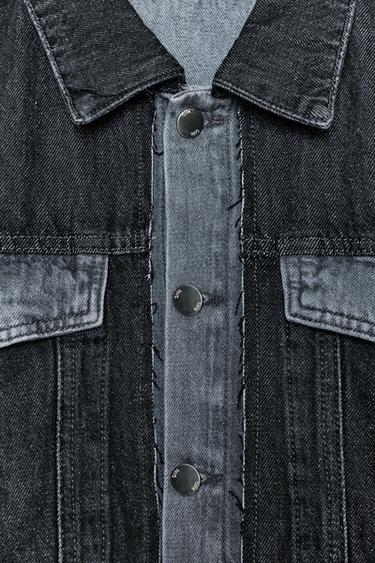 BLOUSON COURT EN DENIM Z1975 AVEC CONTRASTE - Gris de Zara - Image 10