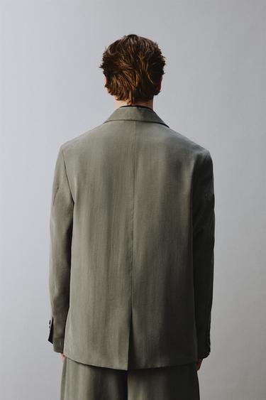 RELAXED FIT SUIT BLAZER - ecru/khaki by Zara - Image 2