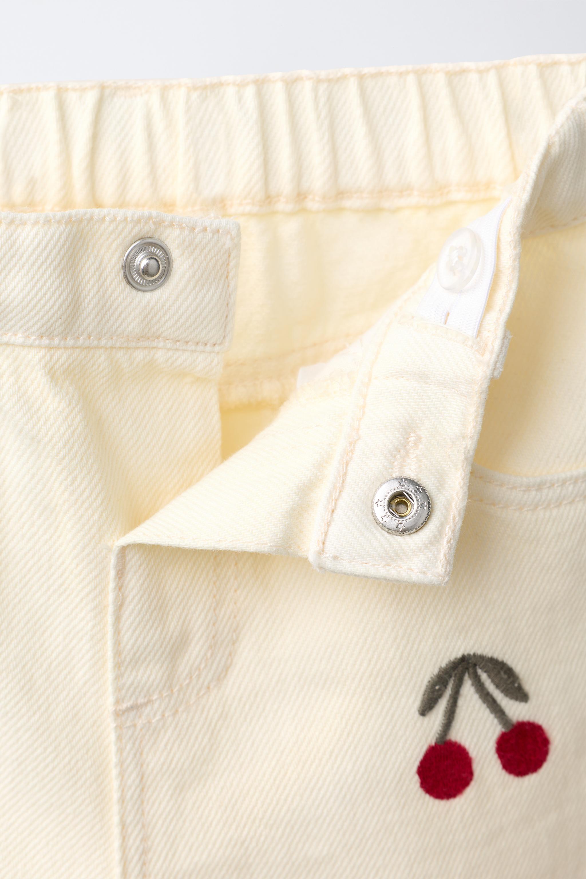 EMBROIDERED CHERRY TWILL CULOTTES