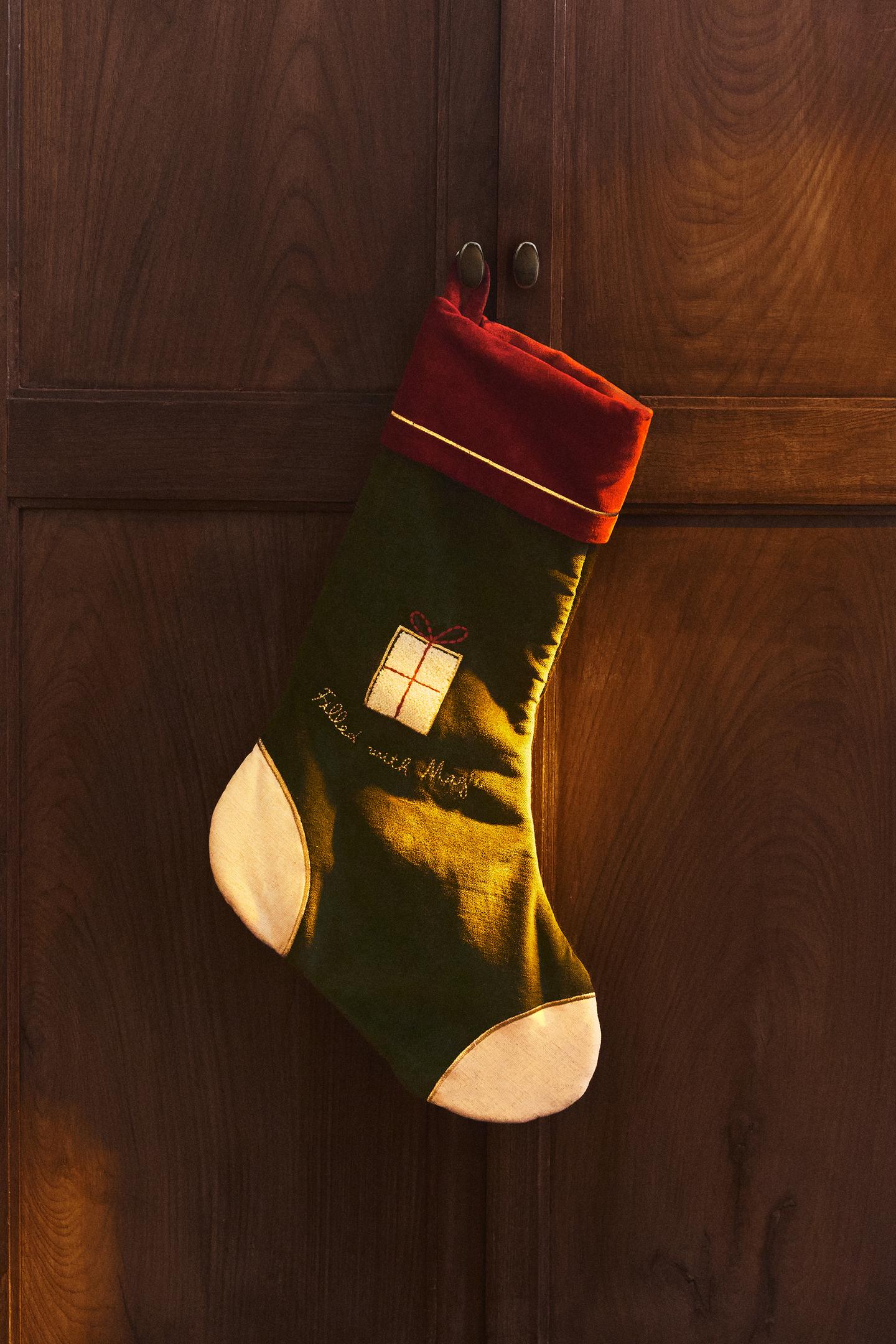 Носки Christmas Ornament, бархат — Zara, цвет: Разноцветный — фото 5