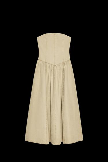 VESTIDO PALABRA DE HONOR - Tostado de Zara - Imagen 0