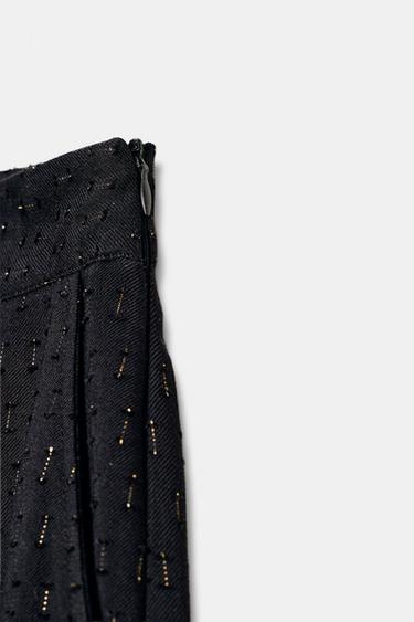 METALLIC THREAD BALLOON TROUSERS - Black by Zara - Image 6