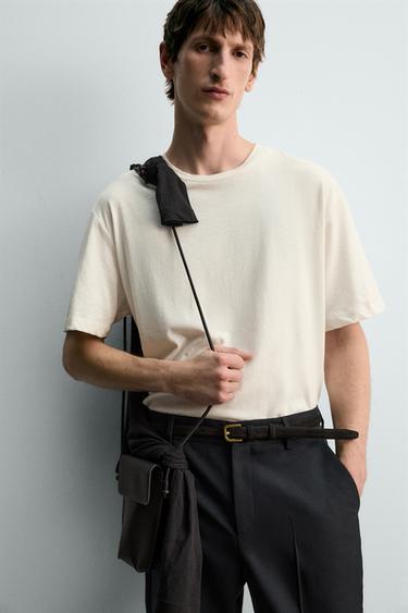 T-SHIRT RELAXED FIT COTON - LIN - Blanc de Zara - Image 4