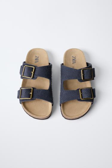 STORIEZ - SANDALES À BOUCLES EN CUIR - Bleu marine de Zara - Image 3