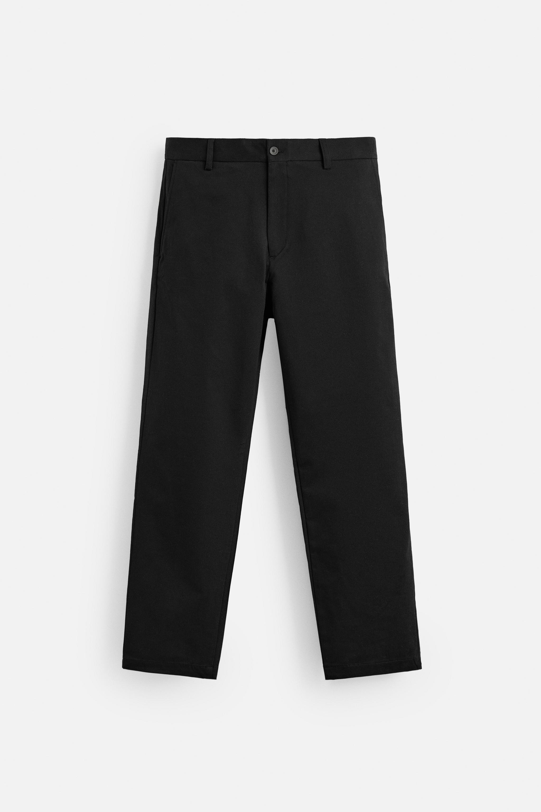 REGULAR FIT CHINO PANTS - Black | ZARA Canada