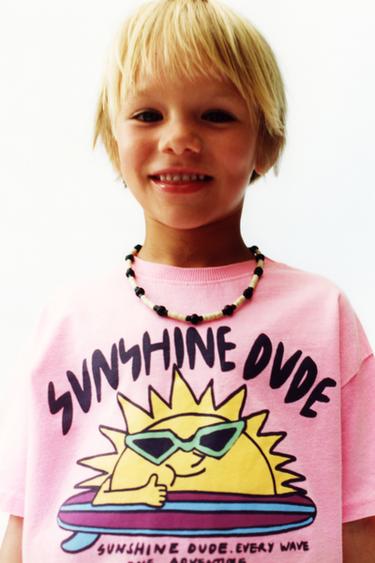 PRINTED GARMENT DYE T-SHIRT - Neon pink by Zara - Image 0