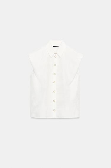 PUFF SLEEVE SHIRT - White by Zara