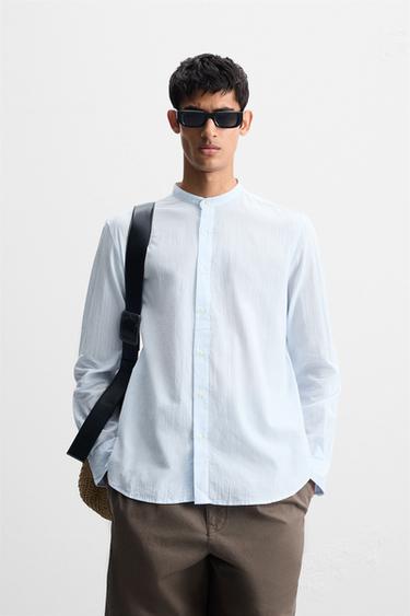CREASED-EFFECT SHIRT - Sky blue by Zara