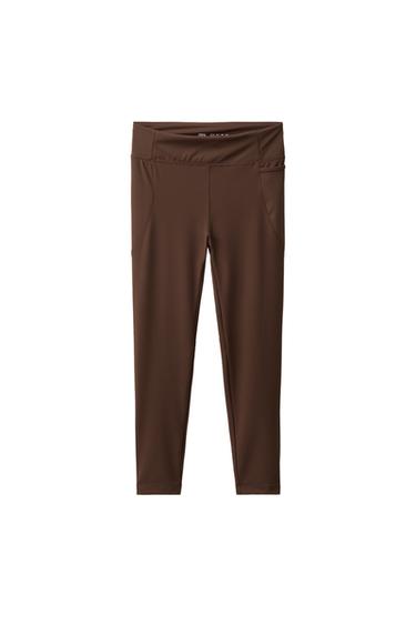LEGGING LISO SPORTY - Marrón de Zara
