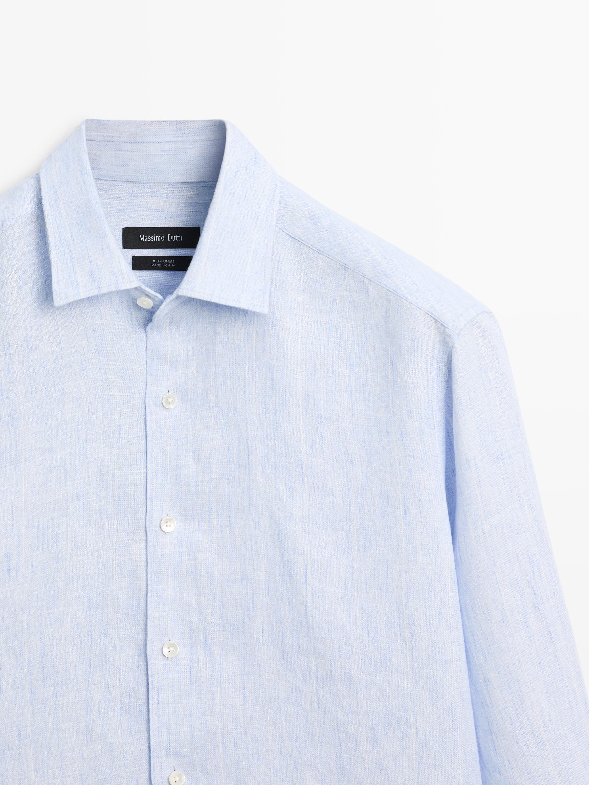 Chemise à rayures 100 % lin