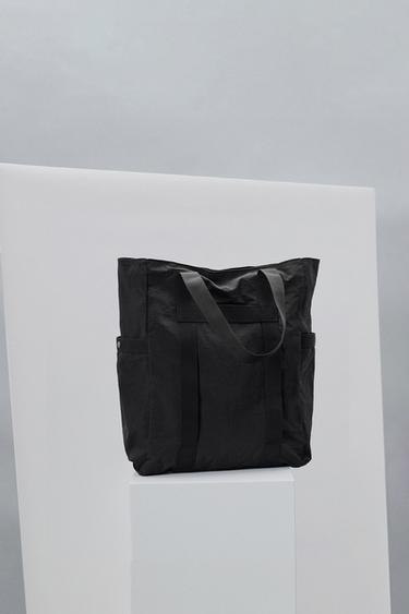 Zara TEHNIČKA SHOPPER TORBA – Crna