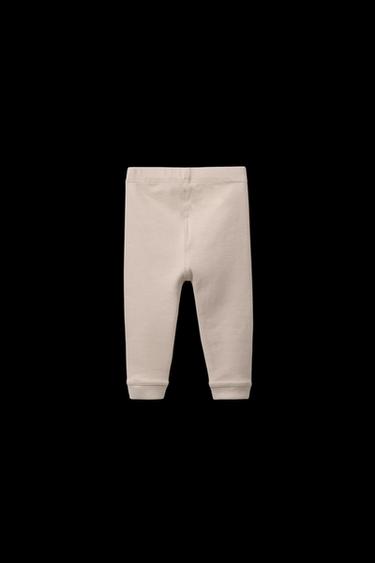 RIBBED LEGGINGS WITH LABEL DETAIL - Light mink by Zara