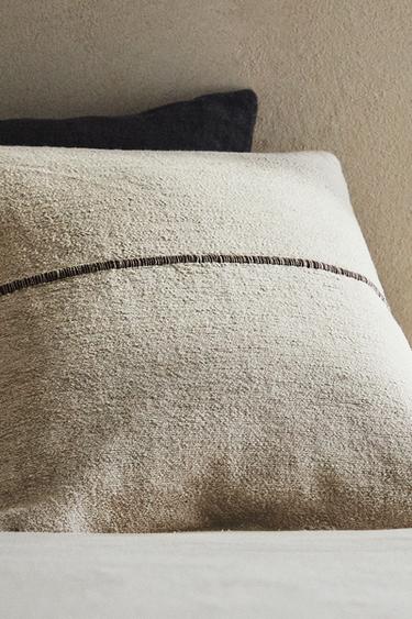 CUSHION COVER WITH LINES - Light beige by Zara - Image 6