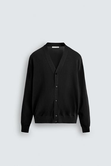 TEXTURED CARDIGAN - Black by Zara - Image 6