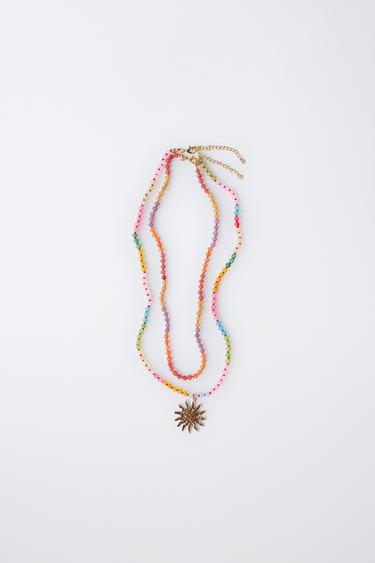 PACK OF TWO BEAD AND SUN NECKLACES - Multicoloured by Zara - Image 0