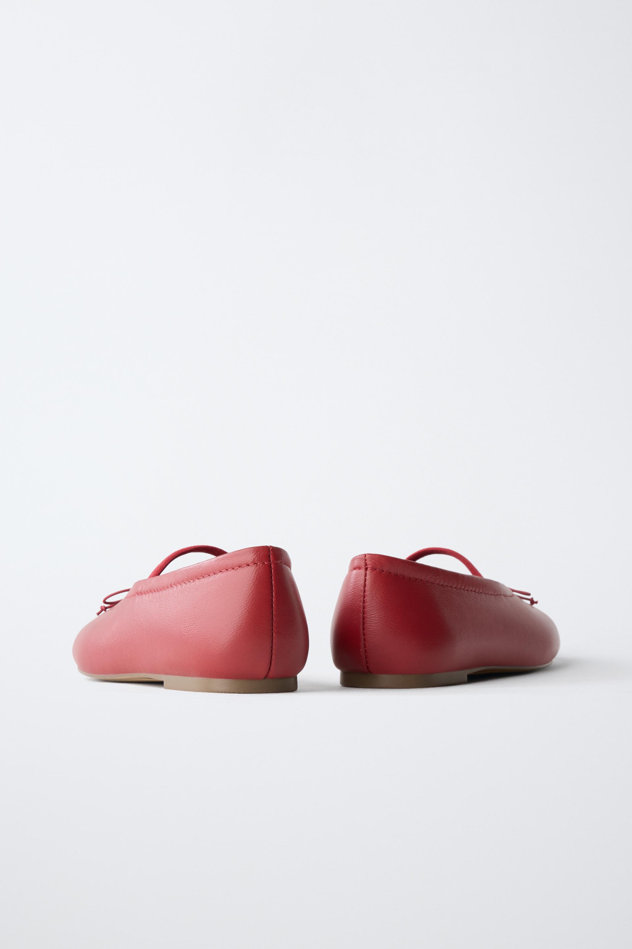 LEATHER BOW BALLET FLATS