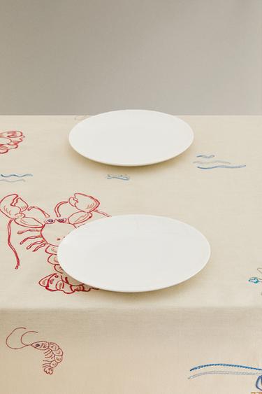 NAPPE BRODERIE LANGOUSTE - Écru / Rouge de Zara - Image 1