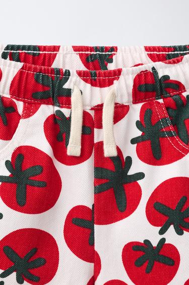 TOMATO PRINT TWILL BERMUDA SHORTS - Red by Zara - Image 2