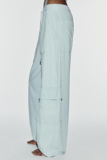 OVERSIZE FLUID CARGO TROUSERS - Light blue by Zara