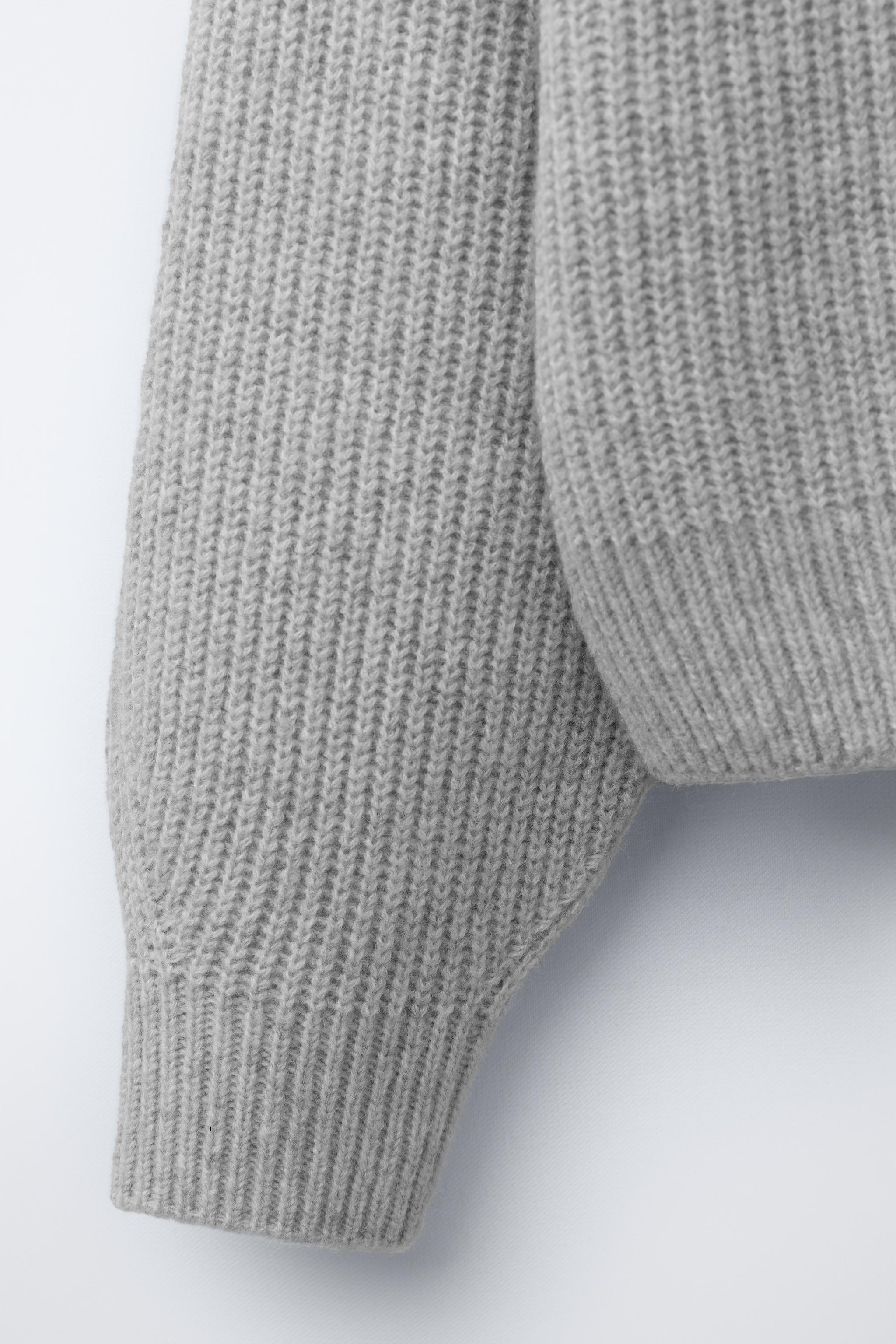 PULL EN MAILLE PERLÉE Bleu Gris ZARA Canada