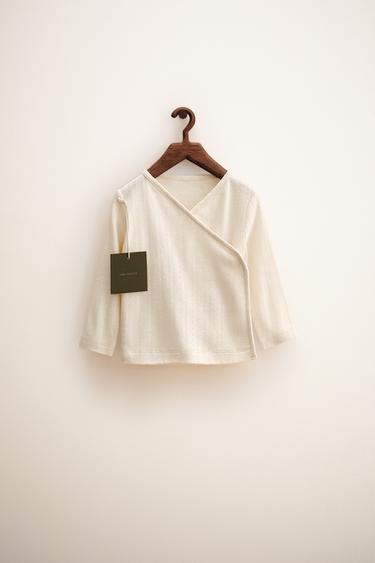 ZARA TIMELESS - CAMISETA KIMONO POINTELLE - Crudo de Zara