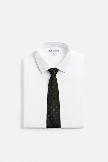 CRAVATE JACQUARD 100 % SOIE - Bleu marine de Zara - Image 3