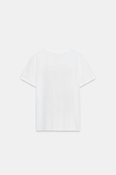 METALLIC SHORT SLEEVE T-SHIRT - Golden by Zara - Image 5