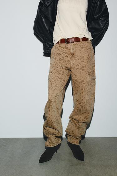 TRF ANIMAL PRINT BAGGY BALLOON JEANS - only one by Zara