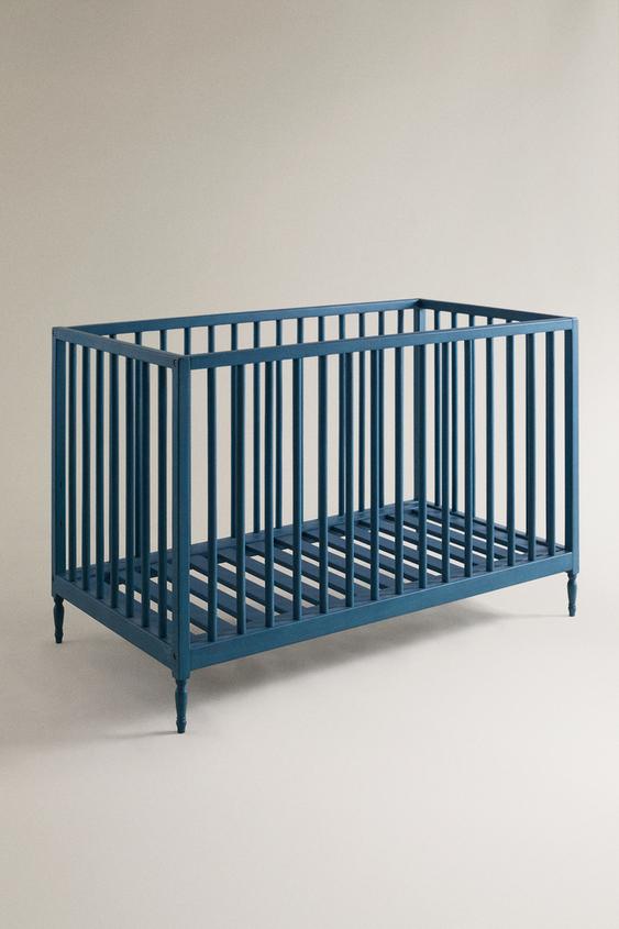 GITTERBETT AUS BLAU LACKIERTEM HOLZ - Blau von Zara - Bild 0
