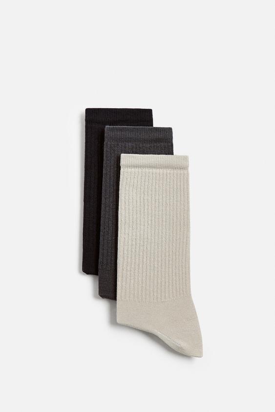 PACK OF 3 RIBBED SOCKS - various | ZARA United Kingdom