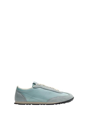 ΔΕΡΜΑΤΙΝΟ SNEAKER - Μπλε του Zara