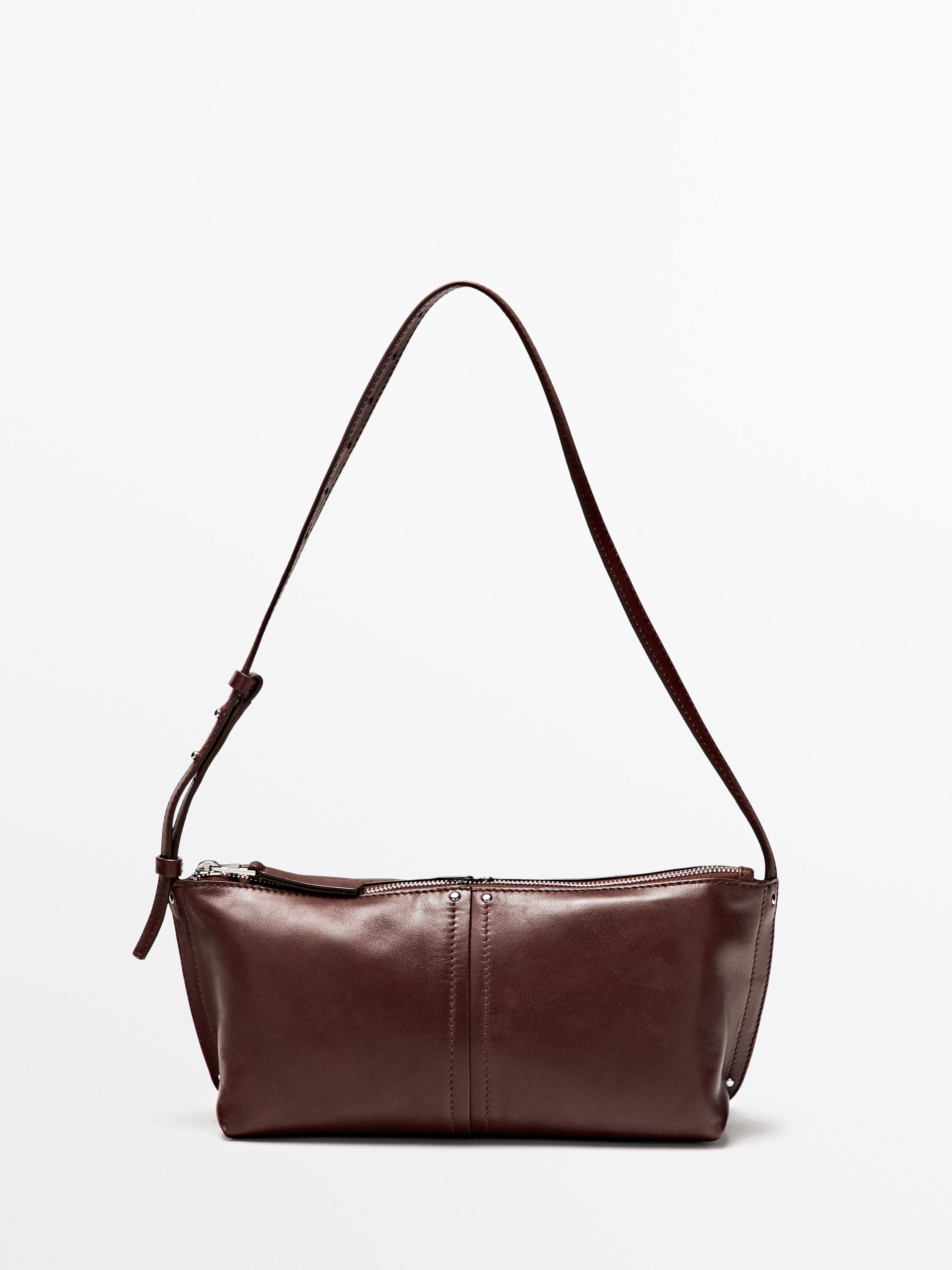 Sac porté épaule en cuir nappa