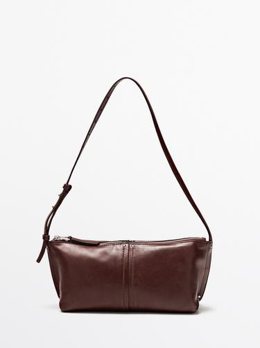 Bolso de hombro piel napa - Burdeos de Zara - Imagen 0