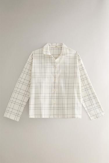 CHEMISE À CARREAUX - Écru de Zara - Image 0