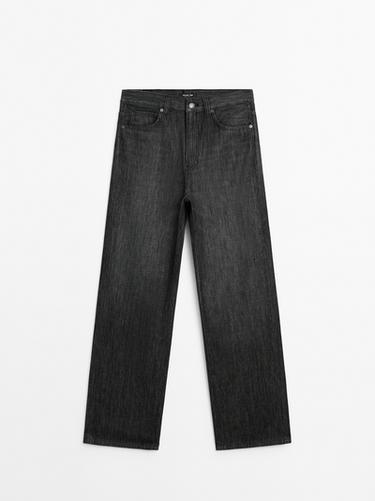 Jean large taille haute - Gris anthracite de Zara