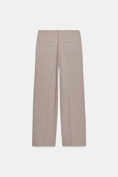 PANTALON DROIT TAILLE NORMALE - Sable / Chiné de Zara - Image 7