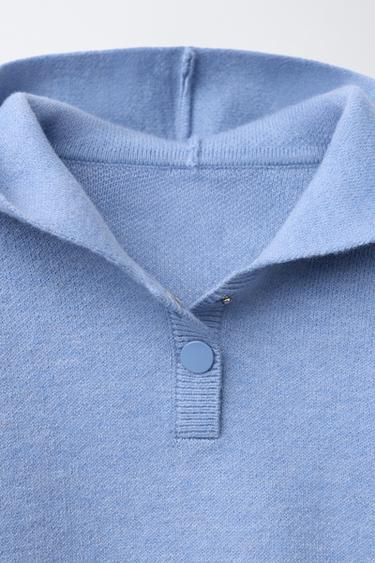 HOODED KNIT JUMPER - Faded blue by Zara - Image 2
