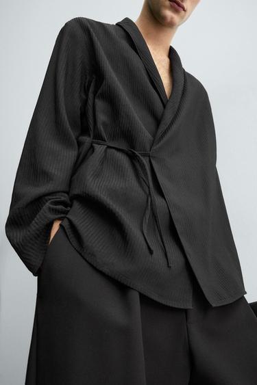 CHEMISE KIMONO STRUCTURÉE - Noir de Zara - Image 5