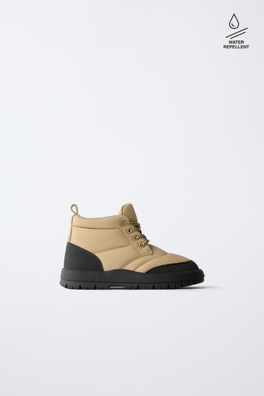 BOTTES MATELASSÉES DÉPERLANTES - Marron sable de Zara
