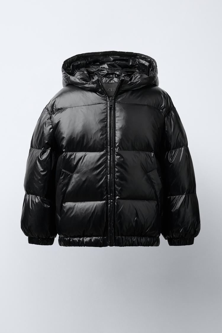 FEATHER DOWN HOODED WATER-REPELLENT PUFFER JACKET Black ZARA India