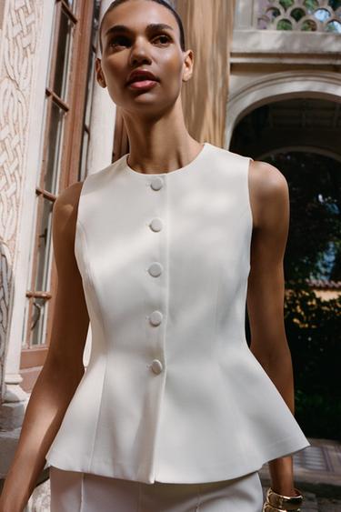 CHALECO PEPLUM - Crudo de Zara