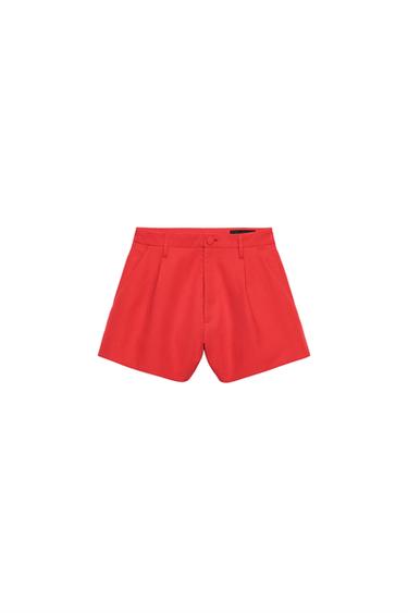 ZW COLLECTION DARTED SHORTS - Intense red by Zara