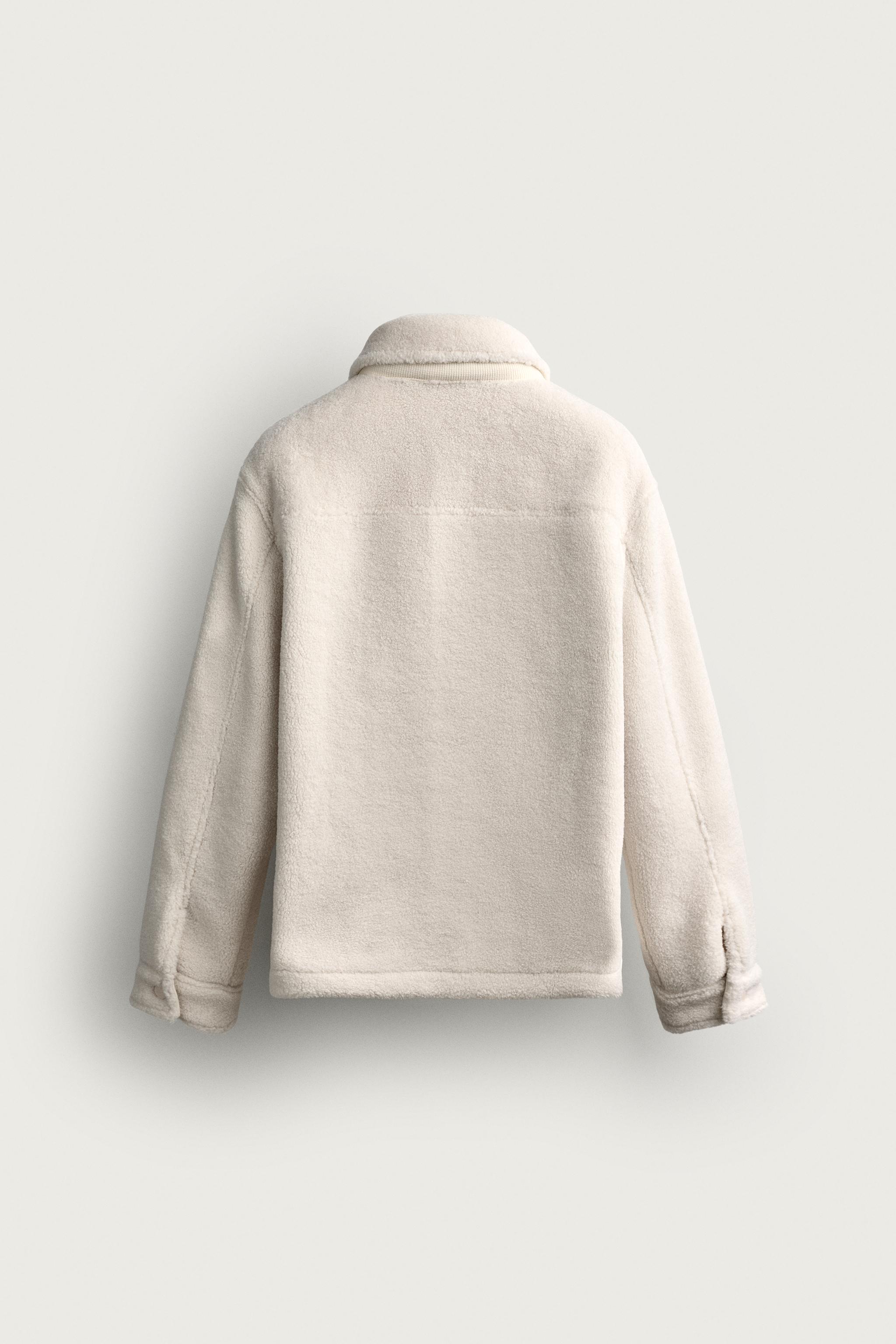 FLEECE-EFFECT POCKET OVERSHIRT - Ecru | ZARA United States