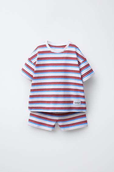 Zara 1 1/2-6 YEARS/ STRIPED PAJAMAS - Ecru